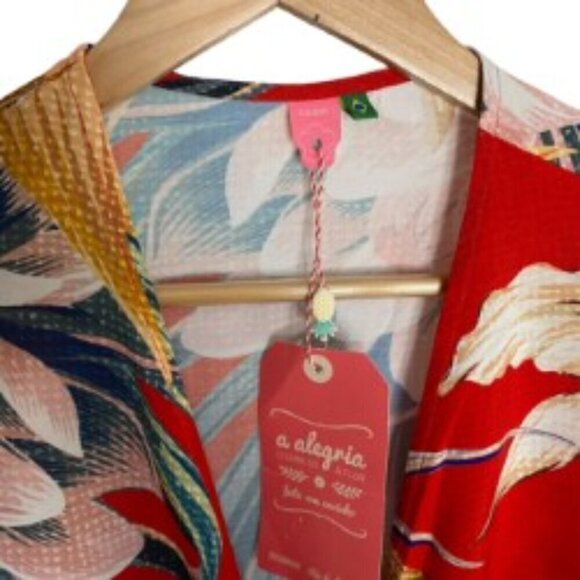 NWT Farm Rio Tropical Floral Tie Front Top P - Picture 3 of 3